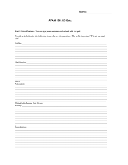 Name: AFAM 190: U3 Quiz