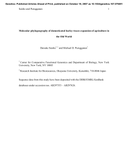 Saisho and Purugganan 1 Molecular phylogeography of