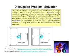 Discussion Problem: Solvation