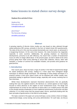 Some lessons in stated choice survey design