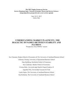 understanding market plasticity: the dialectic dynamics between