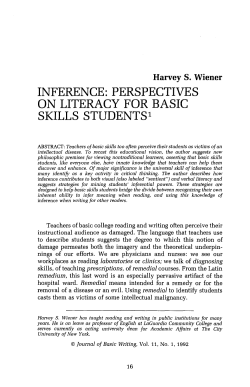 Inference: Perspectives on Literacy for Basic Skills Students