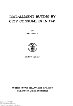 Installment Buying by City Consumers in 1941 : Bulletin of the
