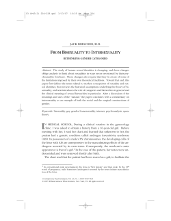 From bisexuality to intersexuality