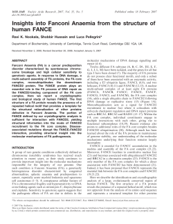 Insights into Fanconi Anaemia from the structure of human FANCE