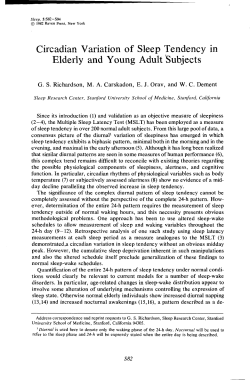 Circadian Variation of Sleep Tendency in Elderly and Young Adult