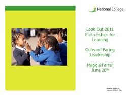 Outward Facing Leadership