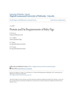 Protein and Fat Requirements of Baby Pigs