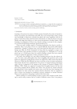 Learning and Selection Processes - Philsci