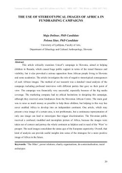 the use of stereotypical images of africa