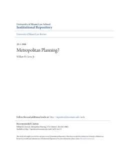 Metropolitan Planning? - University of Miami School of Law