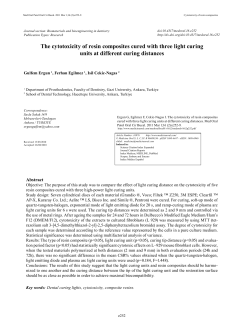 The cytotoxicity of resin composites cured with three light curing