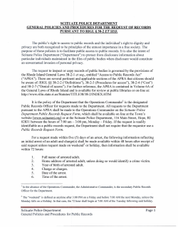 Public Records Policy - Town of Scituate, RI