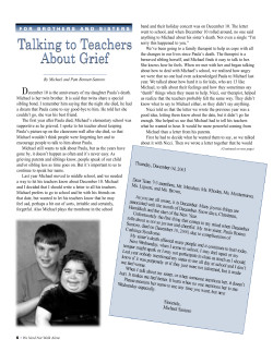Talking to Teachers About Grief Talking to Teachers About Grief