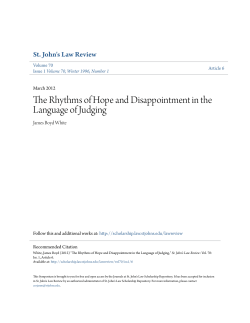 The Rhythms of Hope and Disappointment in the Language of Judging