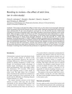 Bonding to molars&mdash;the effect of etch time (an in