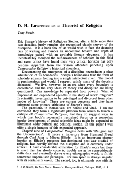 D. H. Lawrence as a Theorist of Religion