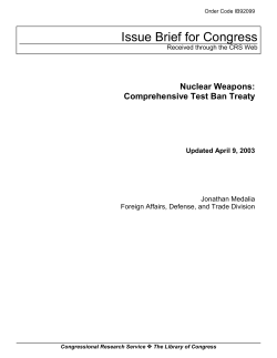 Nuclear Weapons: Comprehensive Test Ban Treaty