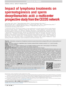 Impact of lymphoma treatments on spermatogenesis