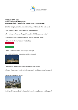 EUROQUIZ HEATS 2012 Round 1 - Scottish European Educational