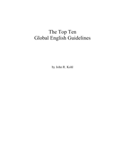 The Top Ten Global English Guidelines