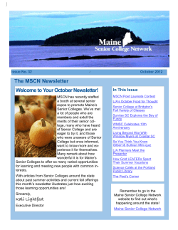 MSCN Newsletter. October 2012