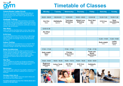 Timetable of Classes