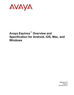 Avaya Equinox Overview and Specification for