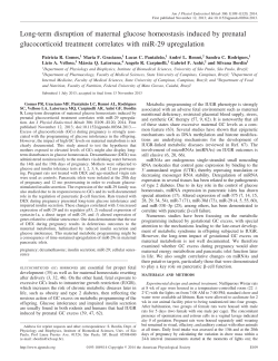 Long-term disruption of maternal glucose homeostasis