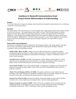 Memorandum of Understanding - Montana Nonprofit Association