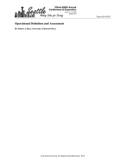 Operational Definition and Assessment