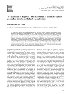 The evolution of dispersal Бthe importance of information about