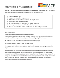 How to be a #1 audience!