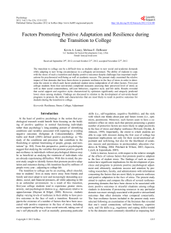 Factors Promoting Positive Adaptation and Resilience during the