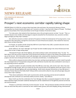 NEWS RELEASE - Prosper Economic Development Corporation