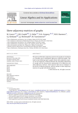 Skew-adjacency matrices of graphs