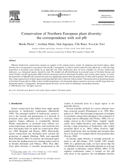 Conservation of Northern European plant diversity: the