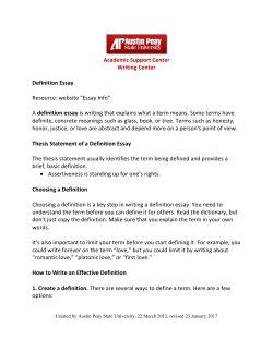 Definition Essay - Austin Peay State University