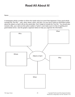 The Egypt Game Literature Unit - Professional Development Institute