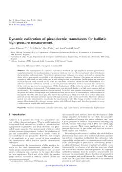 Dynamic calibration of piezoelectric transducers for ballistic high