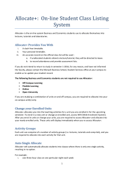 Allocate+: On-line Student Class Listing System