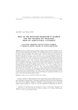 role of the retention reservoir in szabruk for the chlorine ion