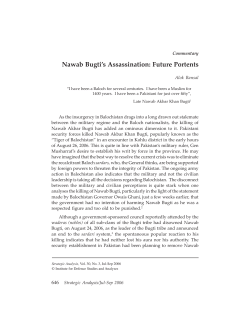 Nawab Bugti`s Assassination: Future Portents