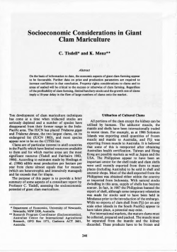 Socioeconomic Considerations in Giant Clam Mariculture