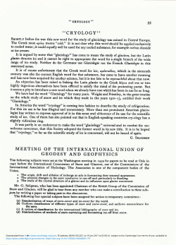 cryology - Cambridge University Press