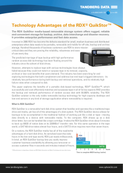 Technology Advantages of the RDX&reg; QuikStor