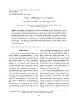 Studies on Debitteringof Sweet Orange Juice