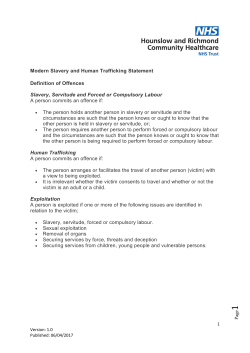 Modern Slavery and Human Trafficking Statement Definition of
