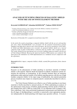 analysis of punching process of ballistic shield with the use of finite