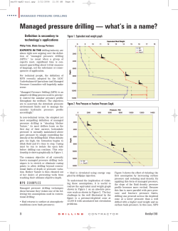 Managed pressure drilling &mdash; what`s in a name?